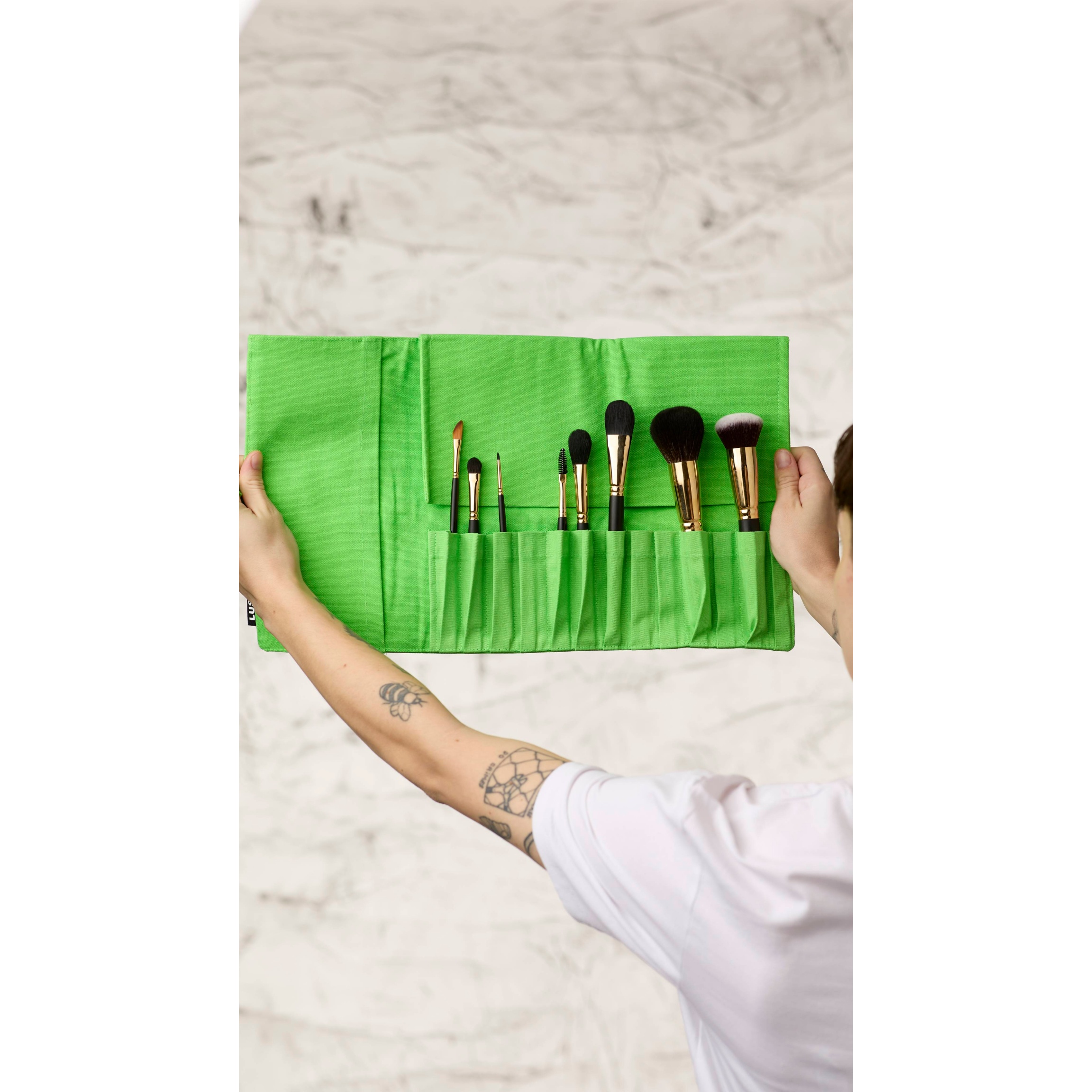 Makeup Brush Wrap - Fluoro Green - Image 2